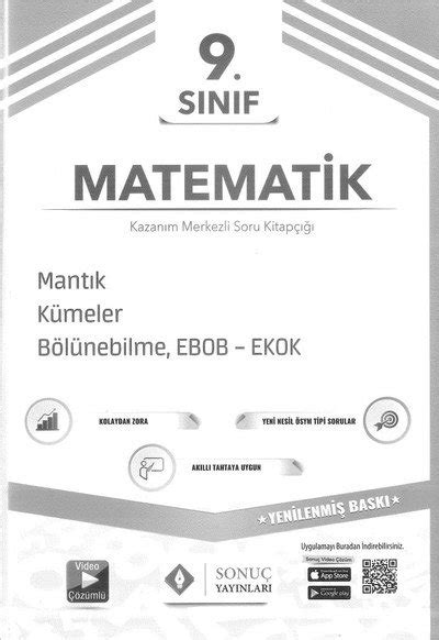 MATEMATİK SORU KİTAPÇIĞI MANTIK KÜMELER BÖLÜNEBİLME EBOB EKOK SONUÇ