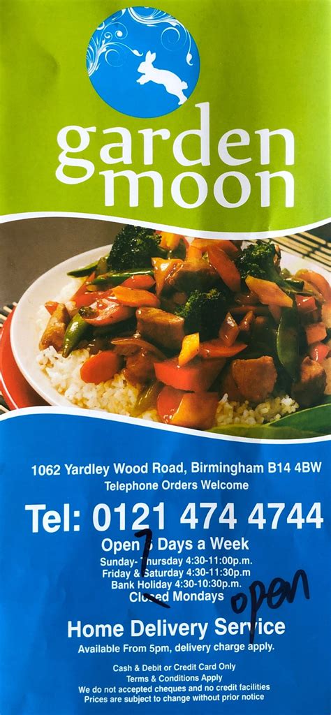 Garden Moon Chinese Takeaway Birmingham S Full Menu Online