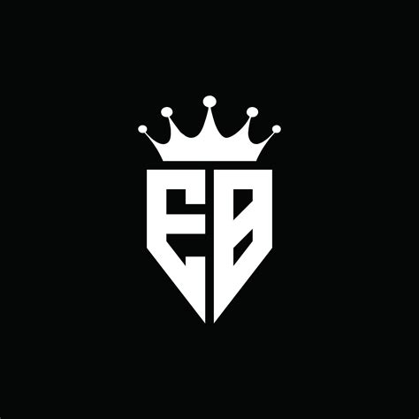 Eb Logo Monogram Emblem Style With Crown Shape Design Template