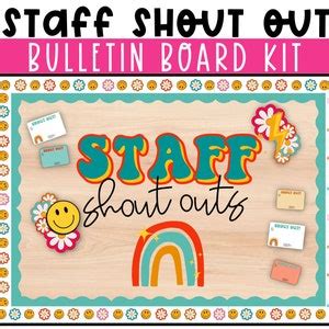 Staff Shout Out Bulletin Kit Groovy Staff Appreciation TEACHERS