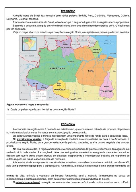 Exercícios Sobre A Região Nordeste 7 Ano Com Gabarito