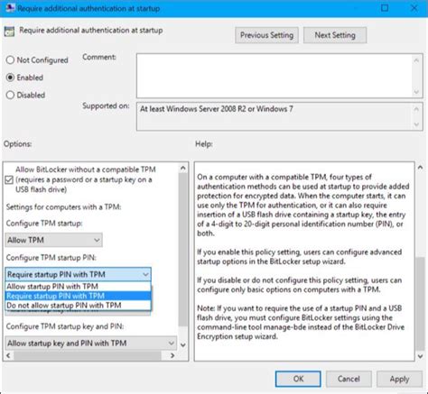 How To Enable A Pre Boot Bitlocker Pin On Windows