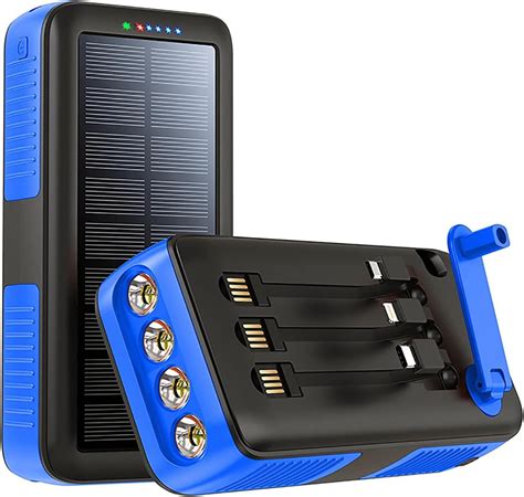 Amazon Pecuwe Solar Power Bank Charger Mah Hand Crank Fast