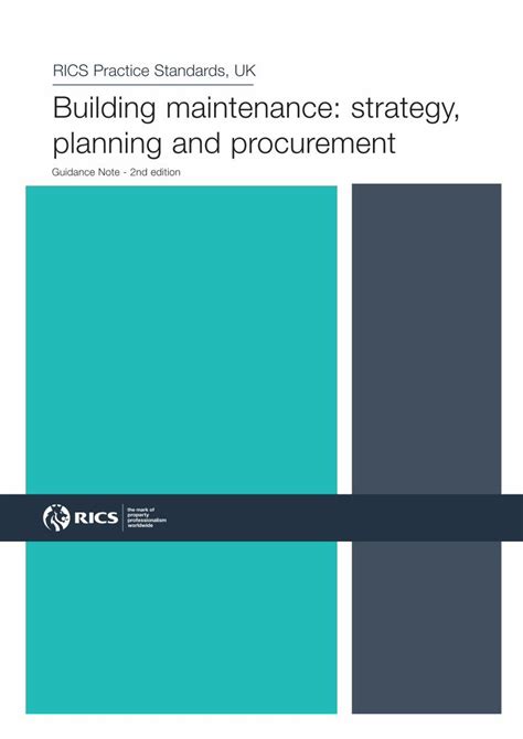 Pdf Rics Practice Standards Uk Building Maintenance Strategy