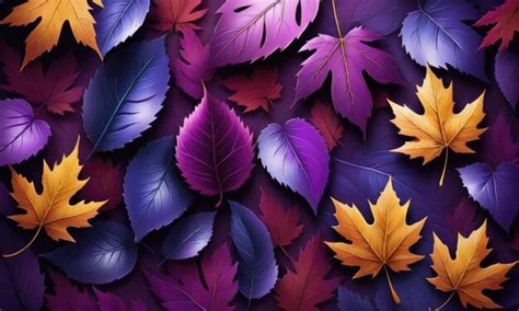 Premium Photo | Purple leaves fall background vibrant template