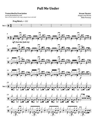 Dream Theater Pull Me Under Drum Sheet Music Jds Dream Theater Collection English Edition