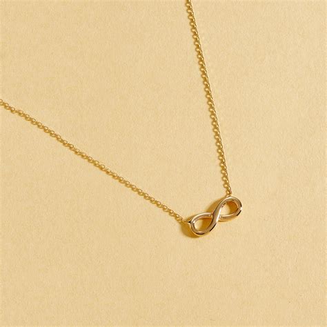 14k Gold Infinity Necklace For Women Real 14k Solid Gold Etsy