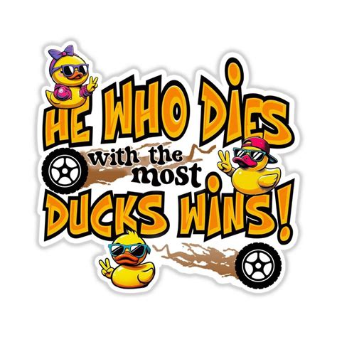 Funny Stickers for Ducking Game, Rubber Duck Peace Sign Wave, Off-road ...