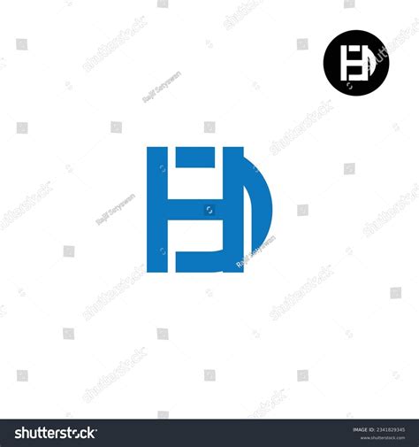 Letter Dh Hd Monogram Logo Design Royalty Free Stock Vector