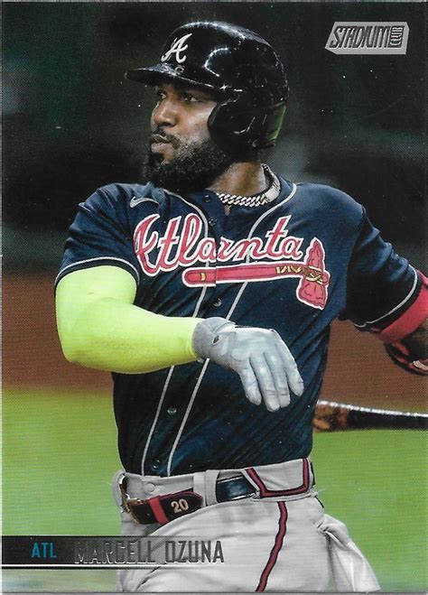 Marcell Ozuna 2021 Topps Stadium Club 180 Atlanta Braves Baseball Card