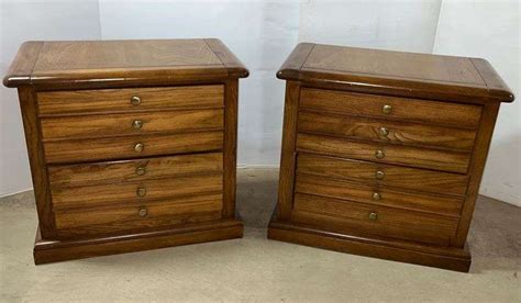 Pair of Bassett Furniture nightstands, each- 28"W x 17"D x 26"H, sturdy ...