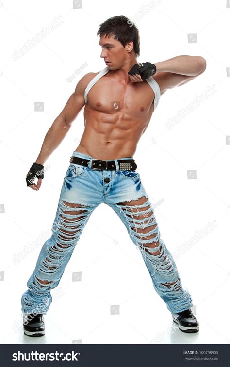 Muscular Sexy Naked Man Dancing Studio Stock Photo Shutterstock
