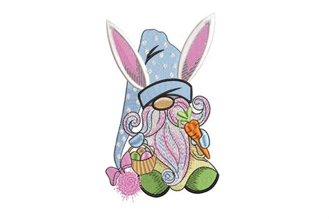 Easter Gnome Embroidery Design Sizes Etsy