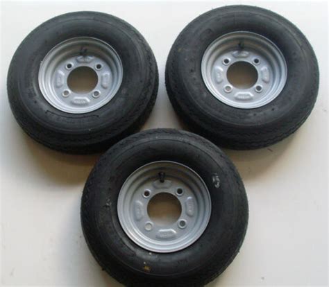 3 OFF 400 X 8 4 PLY 4 STUD 115mm PCD TRAILER WHEELS AND TYRES NEW ITEMS