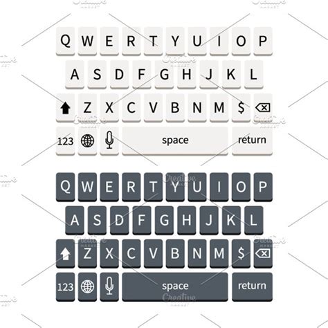 Template of smartphone keyboard | Pre-Designed Illustrator Graphics ...