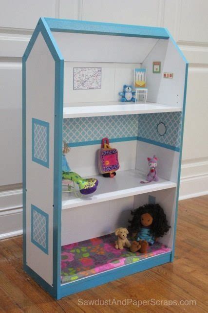 Turn A Bookcase Into A Dollhouse Sawdust And Paper Scraps