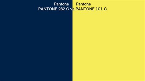 Pantone 282 C vs PANTONE 101 C side by side comparison