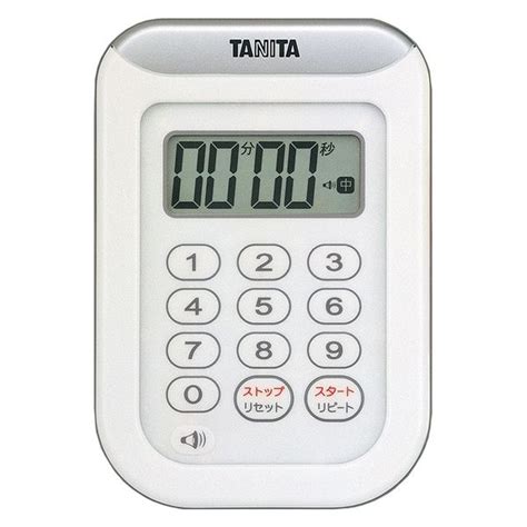 タニタ（TANITA） デジタルタイマー キッチンタイマー 丸洗いタイマー100分計 ホワイト TD378WH 1個 - アスクル