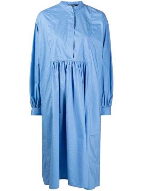 Buy Sofie Dhoore Long Sleeve Cotton Dress Blue At 10 Off Editorialist