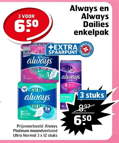 Always En Always Dailies Enkelpak Stuks Aanbieding Bij Trekpleister