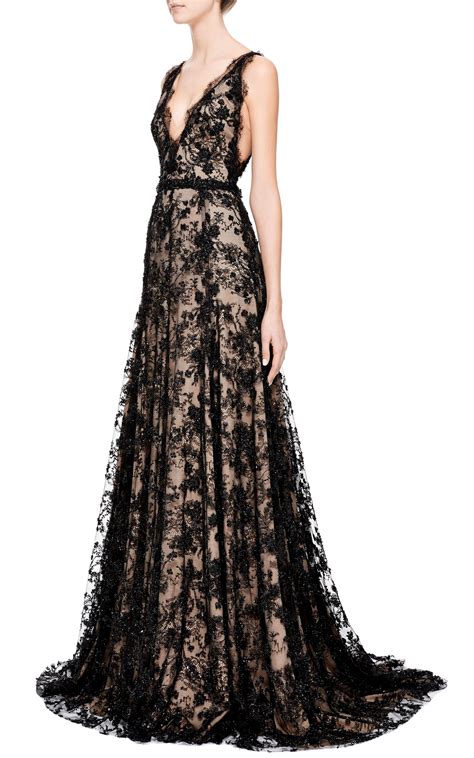 Embroidered Chantilly Lace Gown By Marchesa Moda Operandi Marchesa