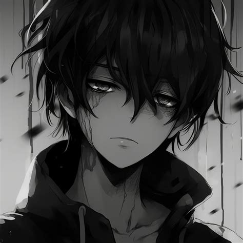 Lone Anime Boy in Monochrome - eminent black and white anime boy pfp ...