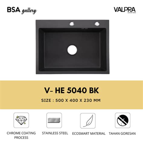 Jual BAK CUCI PIRING STAINLESS HITAM 50X40 BLACK KITCHEN SINK VALPRA