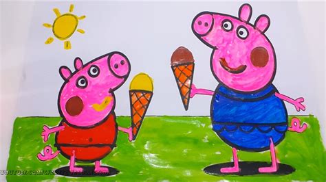 Peppa Pig Coloring Pages Ice Cream - Peppa Pig Coloring Pages with ...