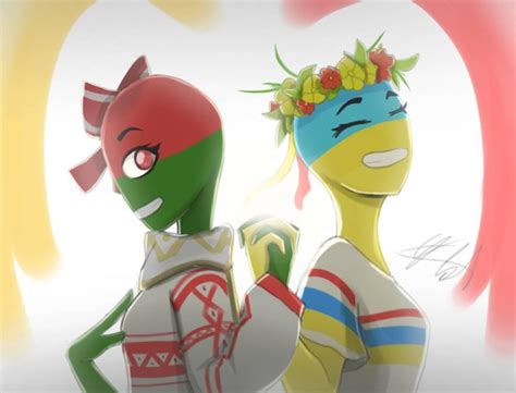 Countryhumans Belarus And Ukraine By Rashpics On Deviantart Belarus