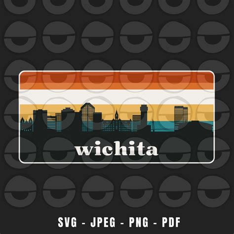 Wichita Skyline Sunset Svg Wichita Svg City Skyline Sgv Kansas Svg