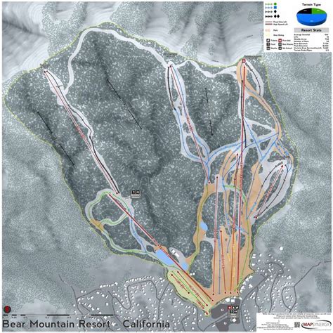 Bear Mountain Resort ski map | Mountain resort, Resort, Ski area