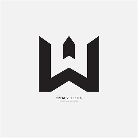 Premium Vector Modern Letter W W Negative Space Shape Unique Monogram