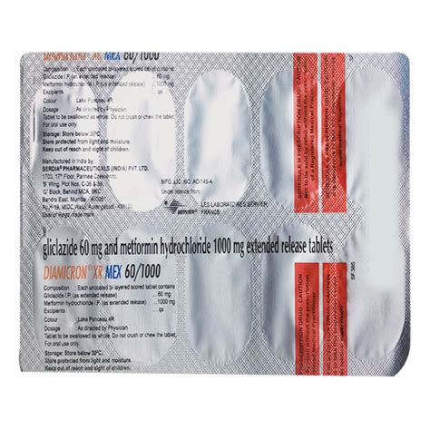 Buy DIAMICRON XR MEX 60 1000 Tablet 10 S Online At Upto 25 OFF Netmeds