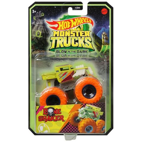Hot Wheels Monster Trucks Bone Shaker Auto Svietiace V Tme Mattel
