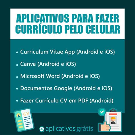 Aplicativos Para Fazer Curr Culo Pelo Celular Aplicativos Gr Tis