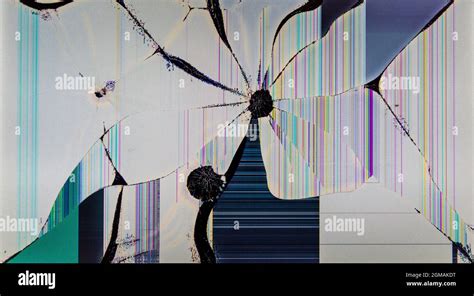 Smashed computer screen Stock Photo - Alamy