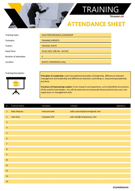printable attendance sheet templates wordexcel