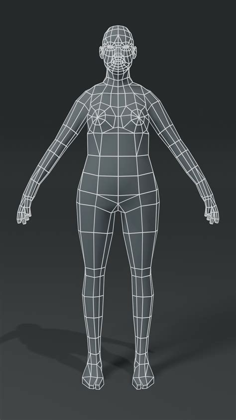 Artstation Female Body Fat Base Mesh 3d Model 1000 Polygons Game Assets