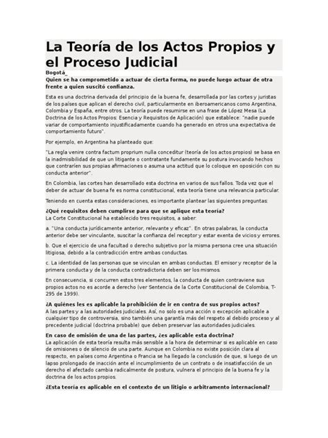 PDF La Teoría de Los Actos Propios DOKUMEN TIPS