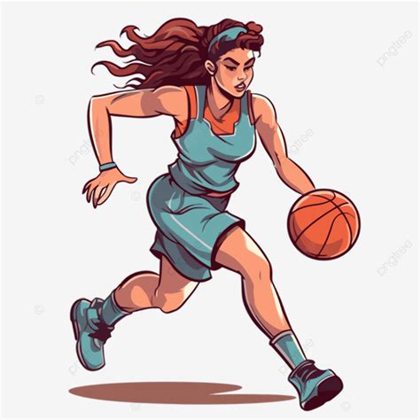 Athletic Clipart Cartoon Girl Basketball Player Vector Athletic