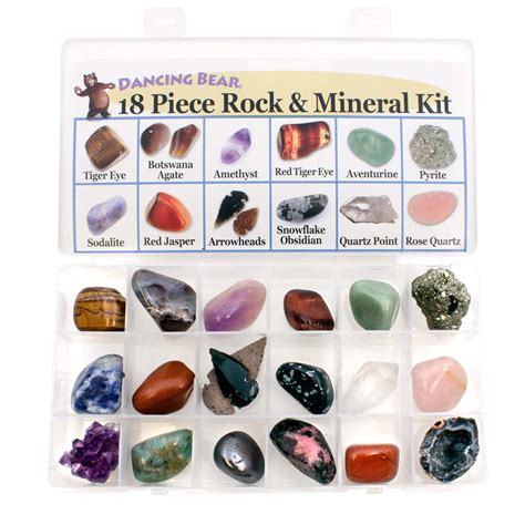 Rock And Mineral Educational Collection Deluxe Collection Box 18 Pieces