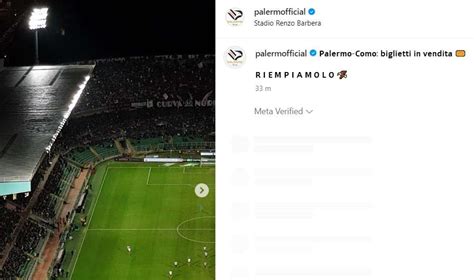 Palermo Como Il Club Sui Social Biglietti In Vendita Riempiamolo