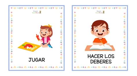 Colección de tarjetas Rutinas diarias Rutina diaria de niños