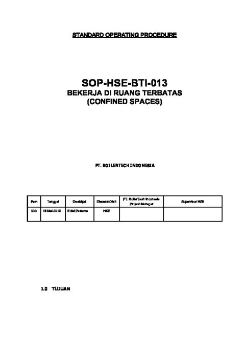 013 SOP Bekerja Di Ruang Terbatas PDFCOFFEE