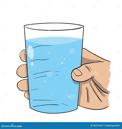 Hand Holding Glass Of Water Stock Vector Illustration Of Character