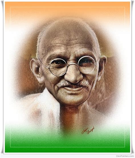 Mixed Painting Of Mahatma Gandhi | DesiPainters.com