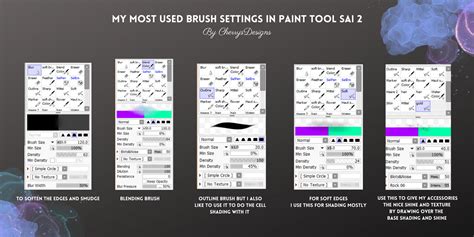 My brush settings in paint tool sai 2 by CherrysDesigns on DeviantArt