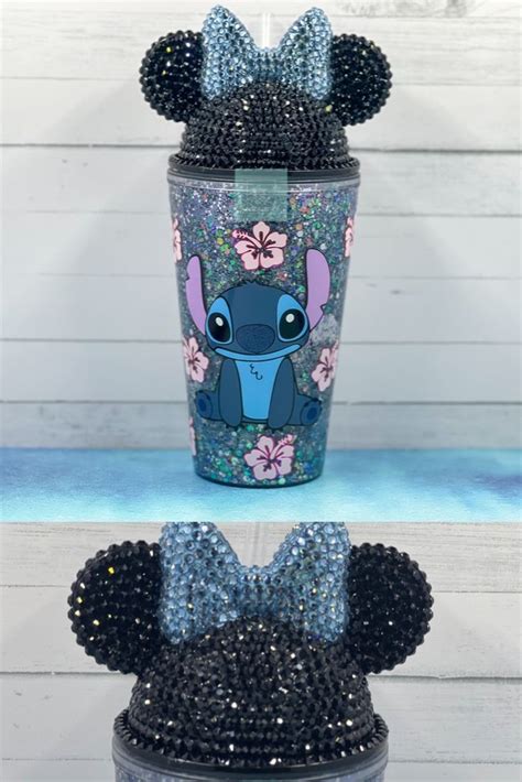 The Tumbler Cup Is Decorated With Minnie Mouse Ears