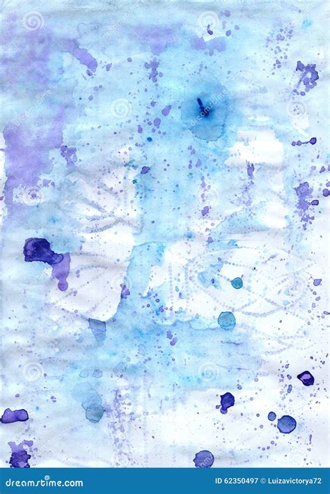 Abstract Watercolour Cute Blue Gentle Background With For Desi Stock