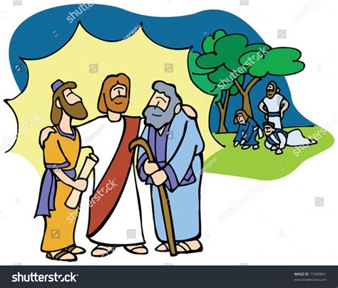 Jesus Transfiguration Moses Elijah Stock Vector 71040841 - Shutterstock